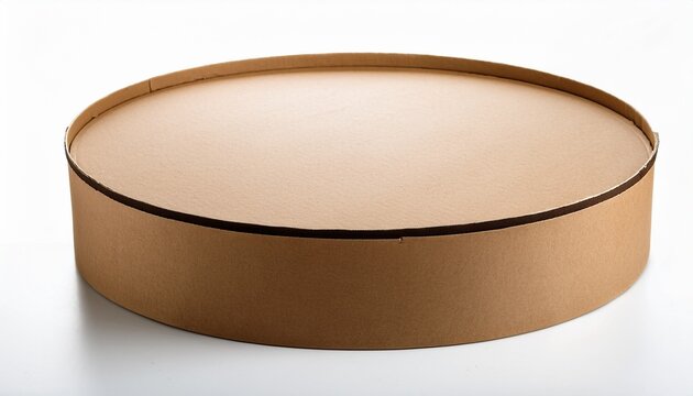 brown cardboard round container on a white isolated background
