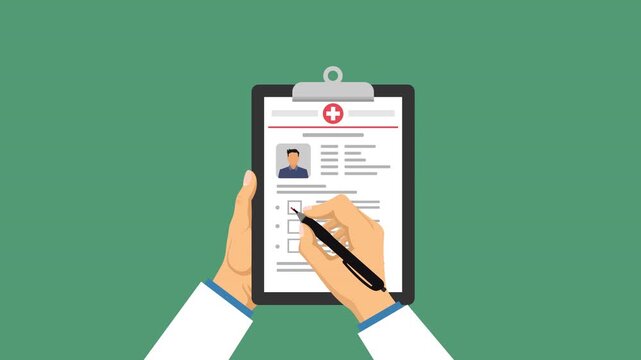 medical record video animation flat concept