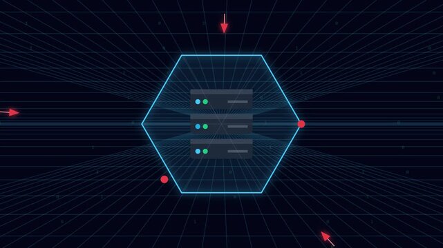 2D Animation Concept of Cybersecurity Network Protection System 4K