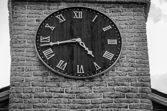 Vintage Clock on a Brick Wall.