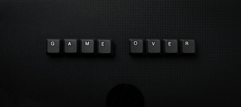 Game Over Failure Concept With Keyboard Keys On Dark Background