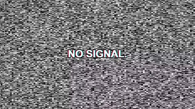 No signal text on digital television static noise background