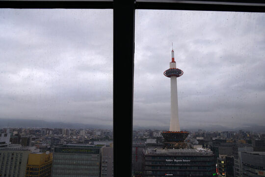 Kyoto, Japan - June 2026: Kyoto Tower viewed during daytime near Kyoto Station