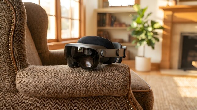 Augmented reality headset on arm modern new beautiful creative professional high quality clean