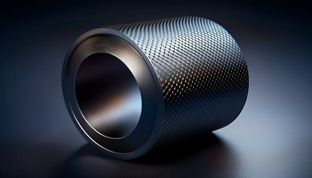 cylinder features a detailed carbon fiber texture that highlights its modern and industrial design aesthetic