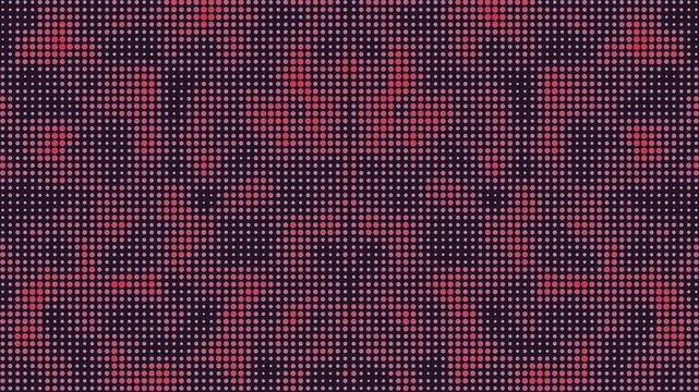 Abstract Halftone Dot Pattern Flowing, Dynamic Digital Background with Red and Pink Colors