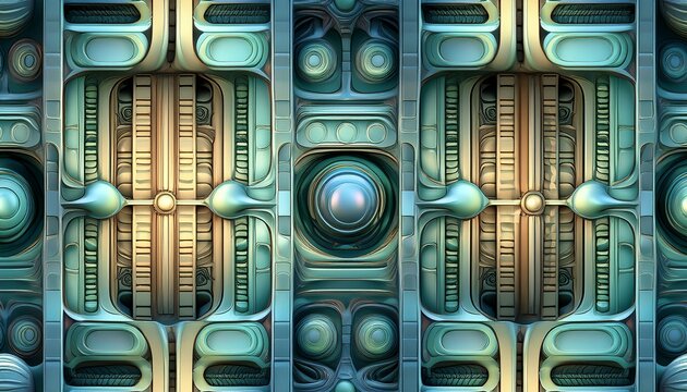 seamless tileable greebles sci fi raised 3d background top view