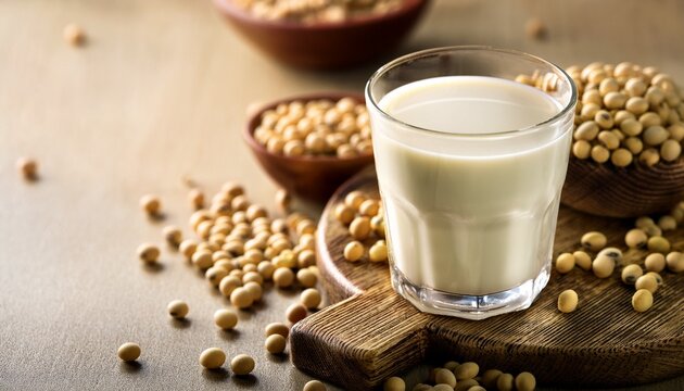 glass with soy milk