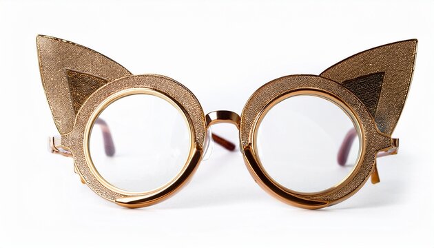 cat eye glasses isolated on white background retro style