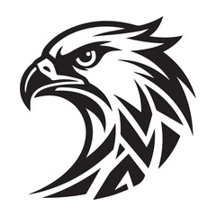 Fototapeta premium Dynamic Black and White Eagle Head Logo for Sports Teams and Brands.
