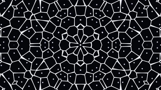 Dynamic Abstract Glowing Particle Network Kaleidoscope Background