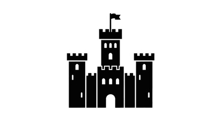 Fototapeta premium Vector illustration of castle icon on a transparent background