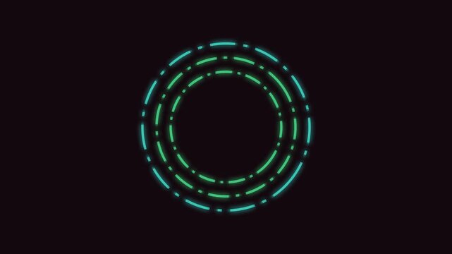 Neon glowing circle countdown timer for video production