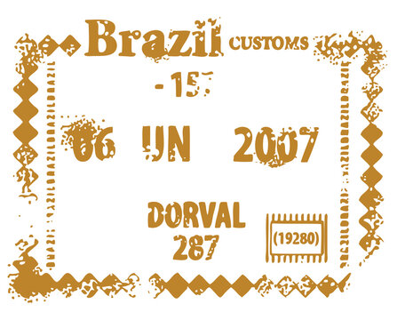 Brazil Customs Dorval Passport Stamp Illustration Vector