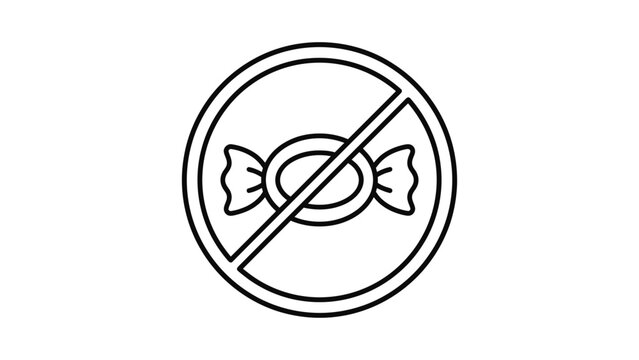 No Candy Allowed Sign Icon Illustration.