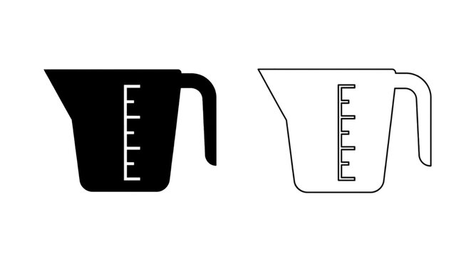 Vector illustration of measuring cup icon set, kitchen tool for cooking and baking on a transparent background