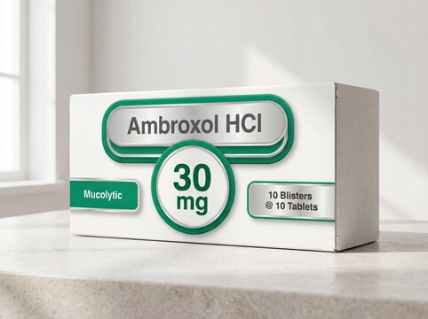 Pharmaceutical box of Ambroxol HCl 30mg tablets