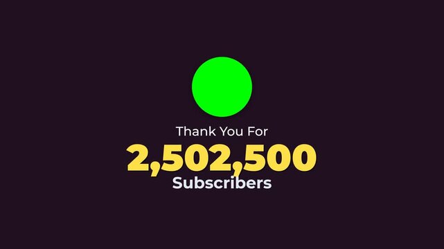 Subscribers count animation for social media channel growth