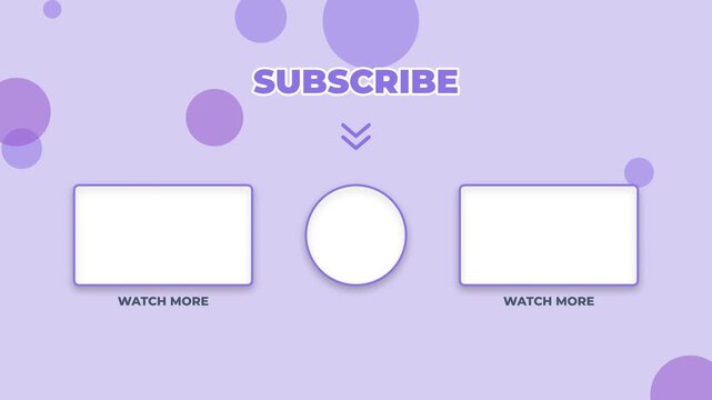 YouTube end screen template with subscribe and watch more