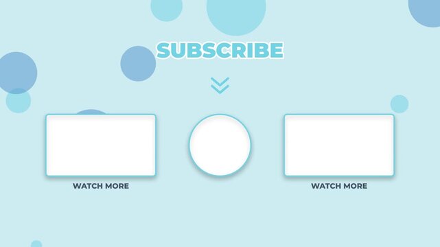 YouTube end screen template with subscribe and watch more