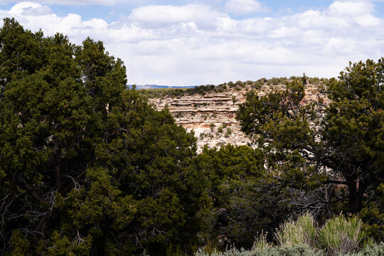 The rugged red sandstone cliffs of Canyon De Chelly newar Chinle, Arizona on the Navajo Nation