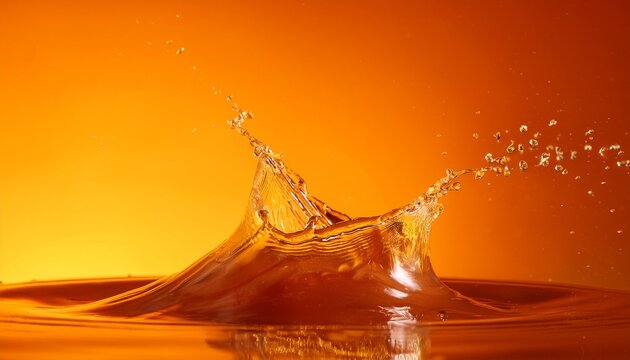 dynamic orange liquid splash against a vibrant orange background
