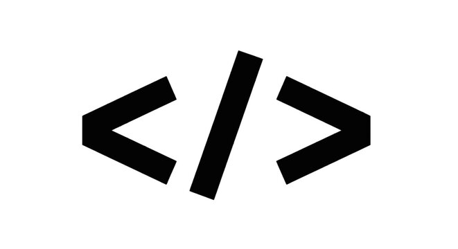 Vector illustration of code icon, programming symbol, software development sign on a transparent background