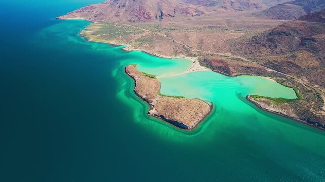 aerial view of beach in baja california
