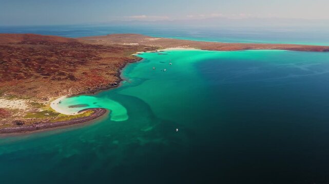 aerial view of beach in baja california