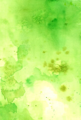 Sfondo Verde e giallo ad acquerello dipinto a mano natura 