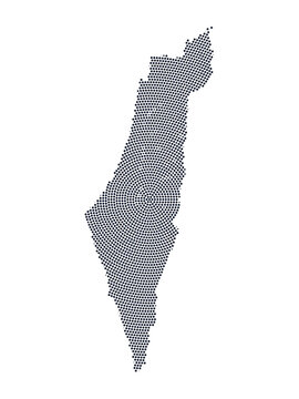 Palestine Map Dotted Halftone Vector Illustration for Geographic Information Systems and Educational Web Design