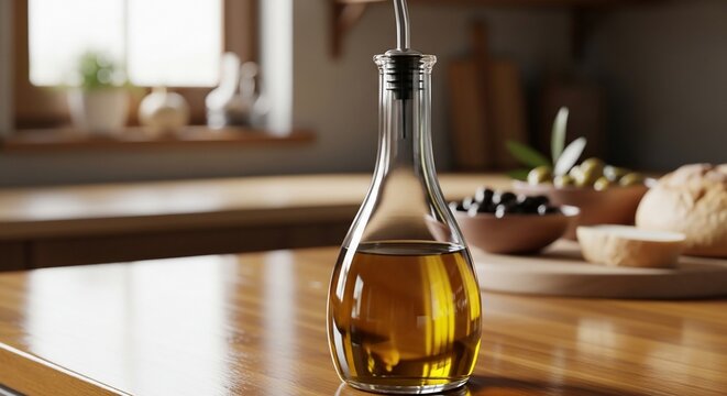 Olive oil dispenser in kitchen