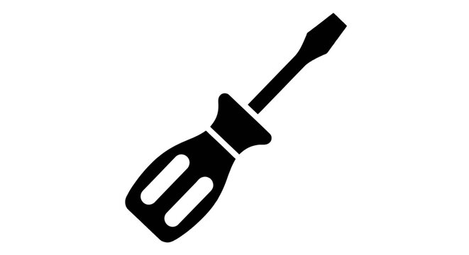 Vector illustration of flathead screwdriver icon vector illustration on a transparent background