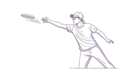 Fototapeta premium Person throwing a disc in a casual pose