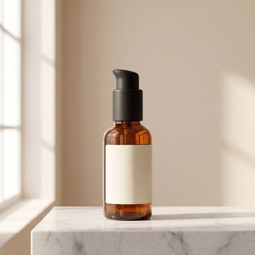 Premium amber serum bottle for skincare branding