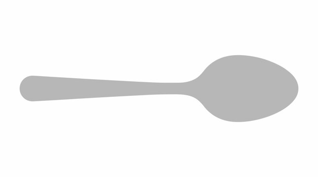 Minimalist silver spoon isolated on plain white background for design use.