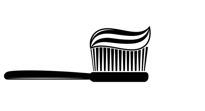 Vector illustration of toothbrush with toothpaste on a transparent background
