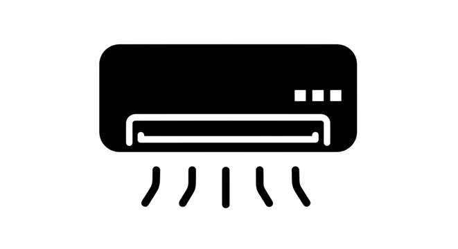 Vector illustration of air conditioning unit icon on a transparent background
