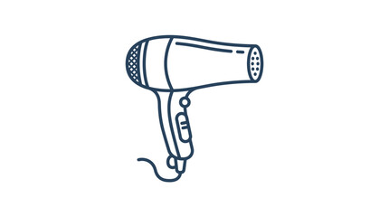 Black line handheld hair dryer icon. © Sendal