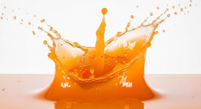Orange juice splash macro