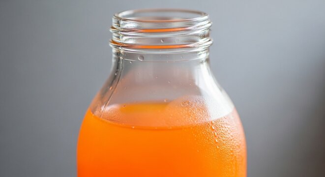Orange liquid drink bottle