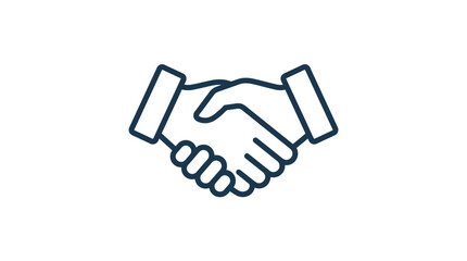 Simple line icon of two hands shaking in agreement. © Sendal