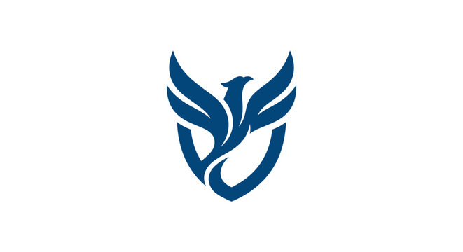 Stylized eagle phoenix shield logo icon.