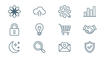 Fototapeta premium Corporate business and web service icon set.