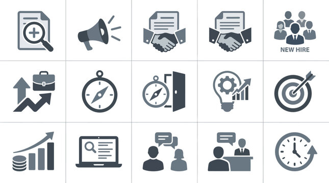 Business icons for finance and office.