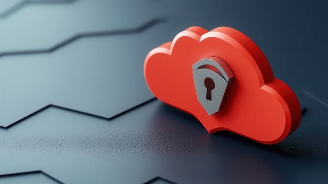 Cybersecurity firewall and antivirus layers visualized in floating cloud model