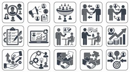 Fototapeta premium Business icons for teamwork and communication.