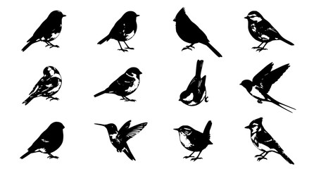 Watercolor bird collection with colorful songbirds isolated on white background hand painted nature wildlife vector set © MdAbdus