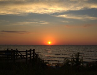Fototapeta premium Portage Indiana Lakefront and Riverwalk in the Summer at Sunset