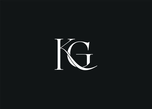 KG abstract logo design and initial monogram